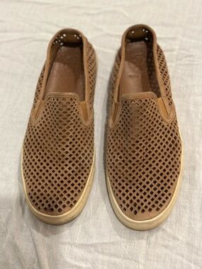 Tory Burch Perforated Suede Slip-On Loafers - Brown